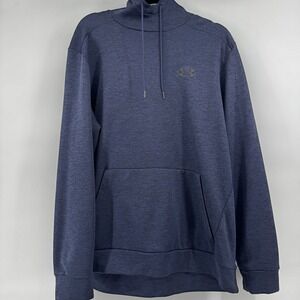 Under Armour Navy Blue Fleece Lined Pullover Hoodie Sweatshirt Mens XL Loose Fit